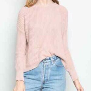 Brandy Melville Pink Crew Neck Knit Oversized Sweater - Description!